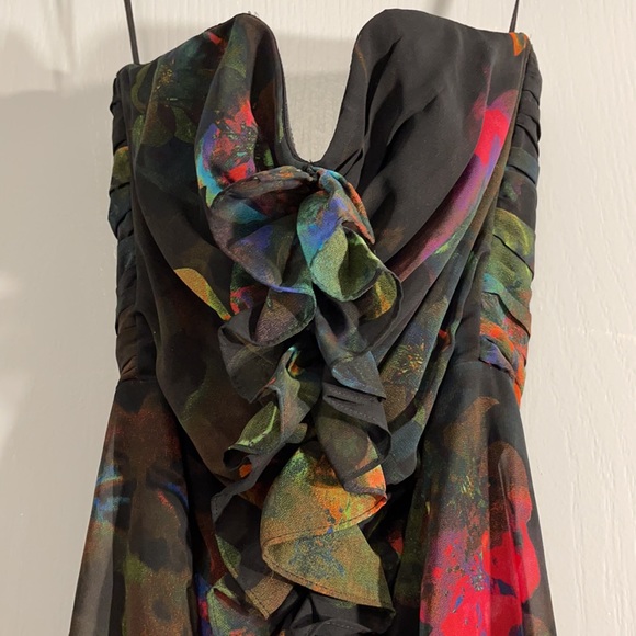 H&M Sweetheart cut, floral print, strapless dress - Picture 4 of 9